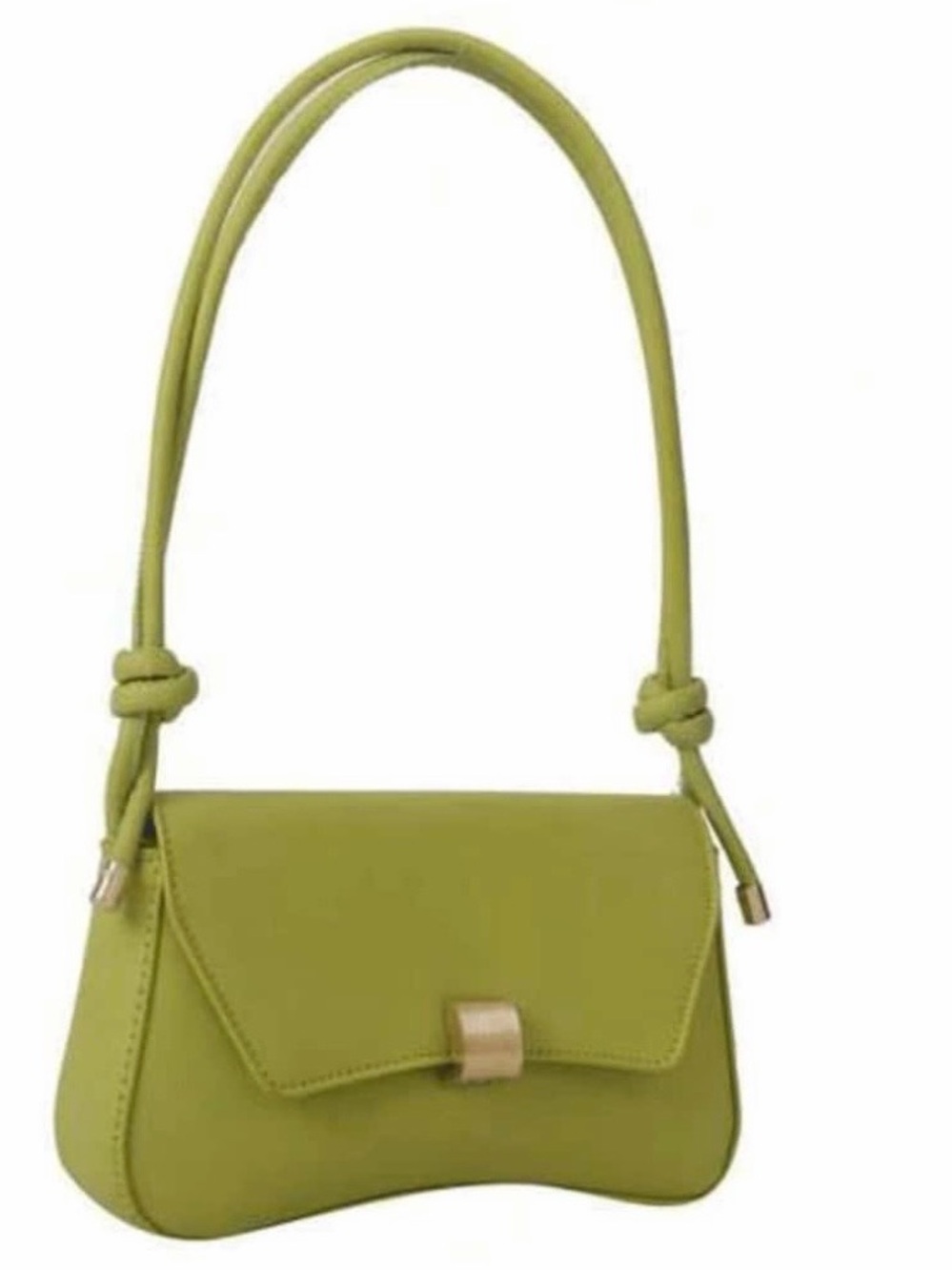 Olive Green Shoulder Bag with Knot Strap